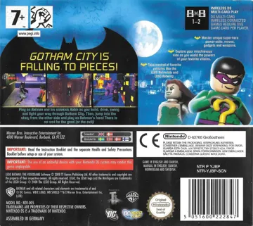 LEGO Batman - The Videogame (Japan) box cover back